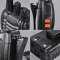 Walkie Talkies Long Range Rechargeable - 2 Pack Two-Way Radios with 16 Channels, LED Light & Earpieces for Adults & Kids - Charging, Audio - Dicrodelights