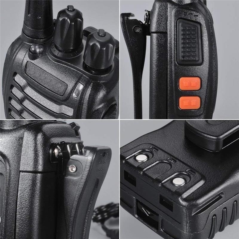 Walkie Talkies Long Range Rechargeable - 2 Pack Two-Way Radios with 16 Channels, LED Light & Earpieces for Adults & Kids - Charging, Audio - Dicrodelights