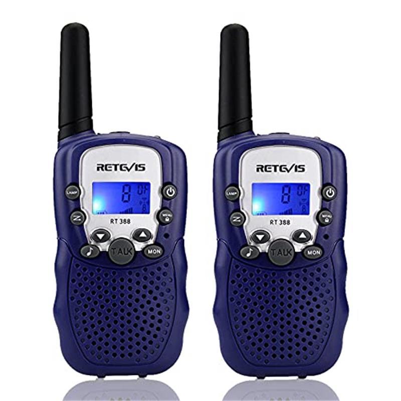 Reevis RT388 Kids Walkie Talkies, Long Range 8CH Toy Gifts, LED Flashlight, 1 Pair, Sky Blue - Audio, Birthday Communication - Dicrodelights