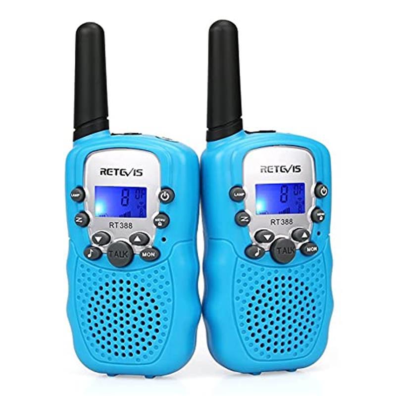 Reevis RT388 Kids Walkie Talkies, Long Range 8CH Toy Gifts, LED Flashlight, 1 Pair, Sky Blue - Audio, Birthday Communication - Dicrodelights