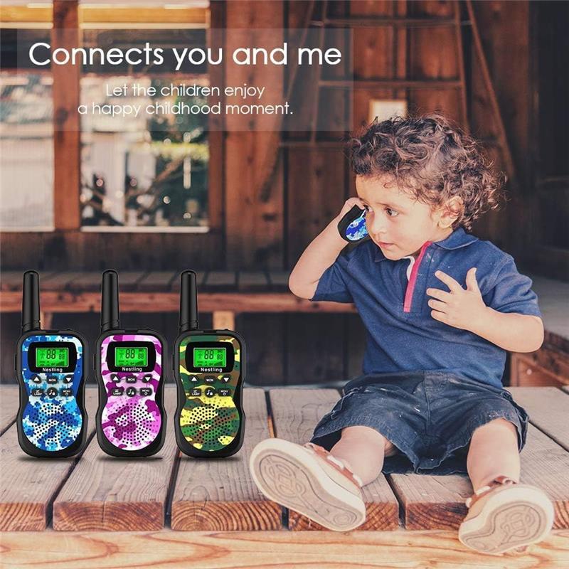 Upgraded 3-Pack Walkie Talkies for Kids – 8 Channels, Long-Range 3KM, Camouflage 2-Way Radios with Flashlight & LCD, Fun Outdoor Toys Audio Indoors Set - Dicrodelights