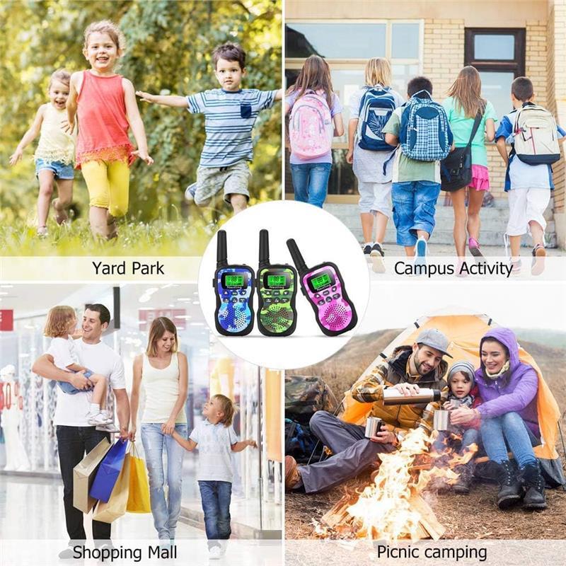 Upgraded 3-Pack Walkie Talkies for Kids – 8 Channels, Long-Range 3KM, Camouflage 2-Way Radios with Flashlight & LCD, Fun Outdoor Toys Audio Indoors Set - Dicrodelights