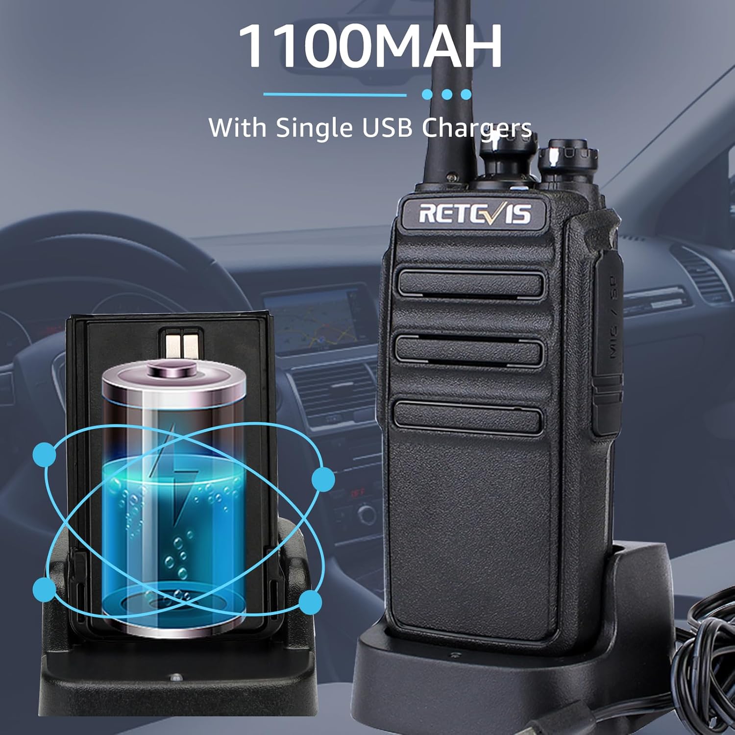 RT24 Walkie Talkies - Long-Range, License-Free PMR446 Two-Way Radios with USB Charging & Earpieces (1 Pair, Black) - Audio, Communication Set - Dicrodelights