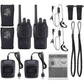Walkie Talkies Long Range Rechargeable - 2 Pack Two-Way Radios with 16 Channels, LED Light & Earpieces for Adults & Kids - Charging, Audio - Dicrodelights
