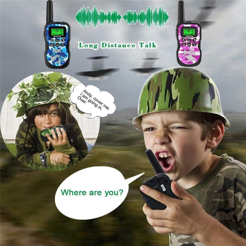Upgraded 3-Pack Walkie Talkies for Kids – 8 Channels, Long-Range 3KM, Camouflage 2-Way Radios with Flashlight & LCD, Fun Outdoor Toys Audio Indoors Set - Dicrodelights