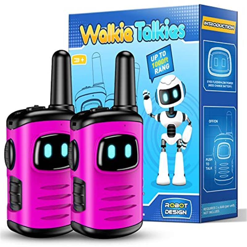 Walkie Talkies for Kids, Long Range Toys for Boys & Girls Ages 3-10, Pink & Blue, Fun Outdoor Adventure Communication, Three Channels, Durable Design Audio - Dicrodelights