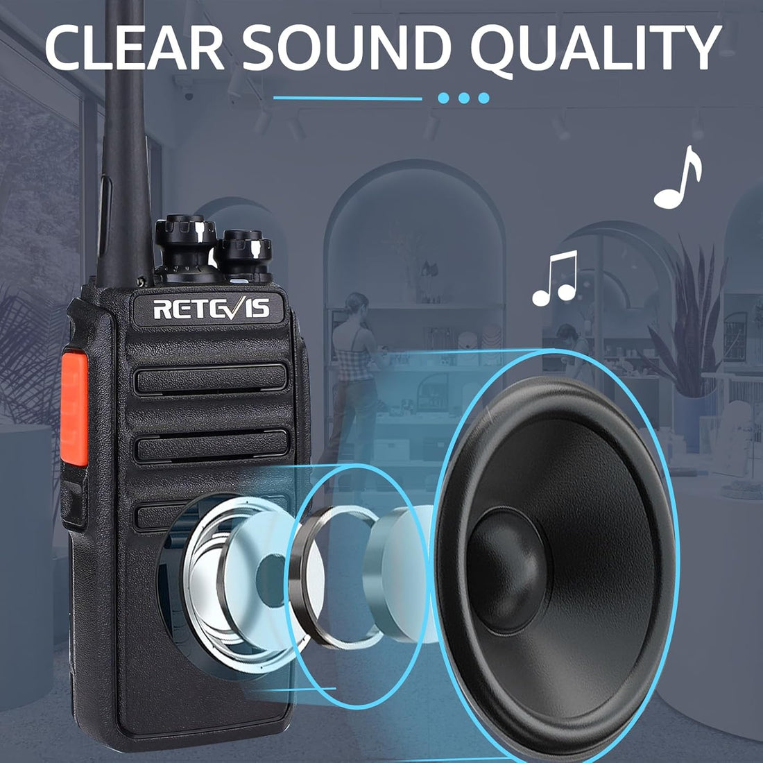 RT24 Walkie Talkies - Long-Range, License-Free PMR446 Two-Way Radios with USB Charging & Earpieces (1 Pair, Black) - Audio, Communication Set - Dicrodelights