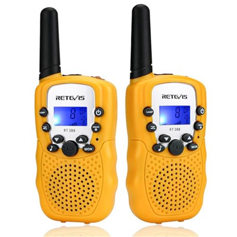 Reevis RT388 Kids Walkie Talkies, Long Range 8CH Toy Gifts, LED Flashlight, 1 Pair, Sky Blue - Audio, Birthday Communication - Dicrodelights