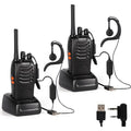 Long-Range Walkie Talkies for Adults - 16-Channel Rechargeable 2-Way Radios with Earpieces, Flashlight & USB Charger (2 Pack) - Audio, Communication Security - Dicrodelights