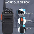 RT24 Walkie Talkies - Long-Range, License-Free PMR446 Two-Way Radios with USB Charging & Earpieces (1 Pair, Black) - Audio, Communication Set - Dicrodelights