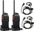 RT24 Walkie Talkies - Long-Range, License-Free PMR446 Two-Way Radios with USB Charging & Earpieces (1 Pair, Black) - Audio, Communication Set - Dicrodelights