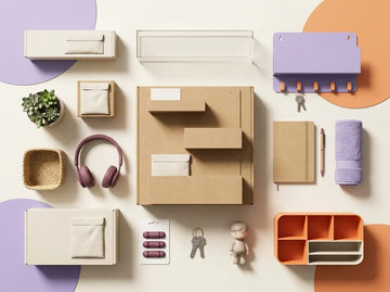 Coordinated home organisation kits for bathroom, kitchen, bedroom and desk upgrades