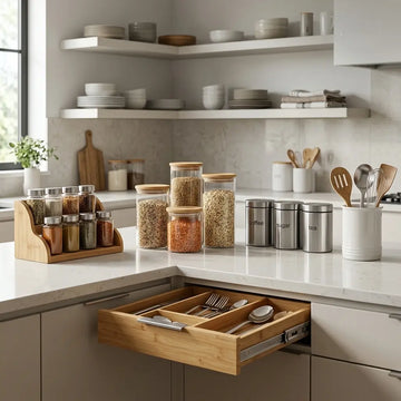 Kitchen storage and organisation solutions with pantry containers and shelf organizers