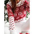 Women’s Christmas Snowflake Knitted Sweater – Cozy Winter Holiday Pullover, Long Sleeve O-Neck Festive Jumper for Casual & Fashion Outfits