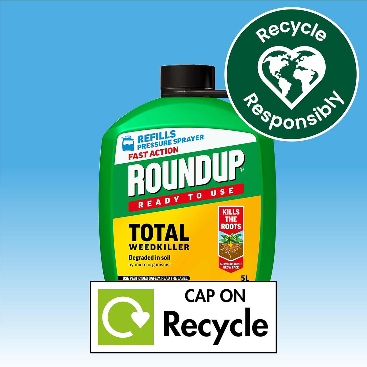Roundup Pump N Go Weed Killer 5L Fast Action Refill