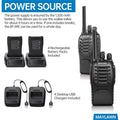 Walkie Talkies Pack of 4, Long Range 16CH Walkie Talkies with LED Light Earpieces and Rechargeable Batteries - Birthday, Audio Set - Dicrodelights