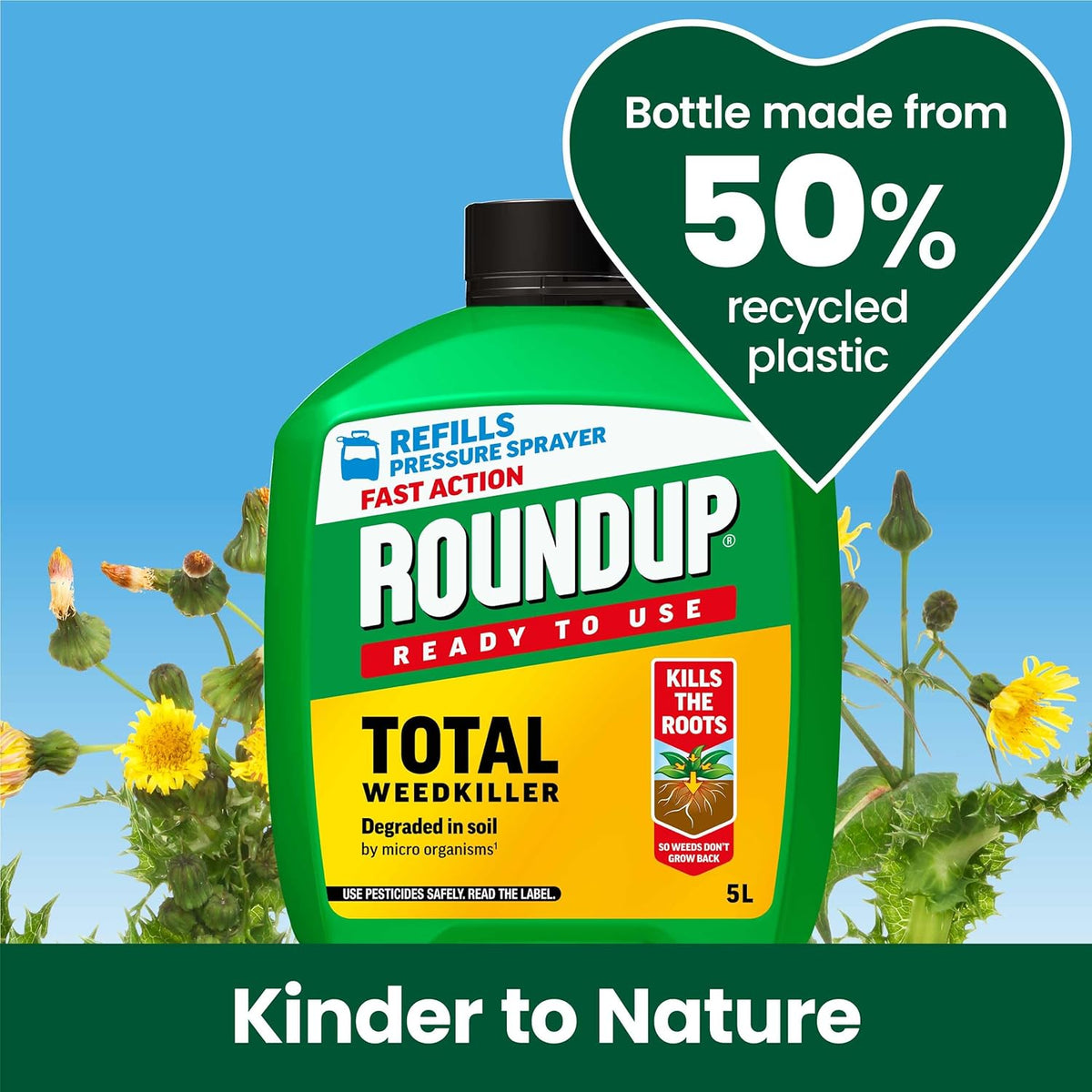 Roundup Pump N Go Weed Killer 5L Fast Action Refill