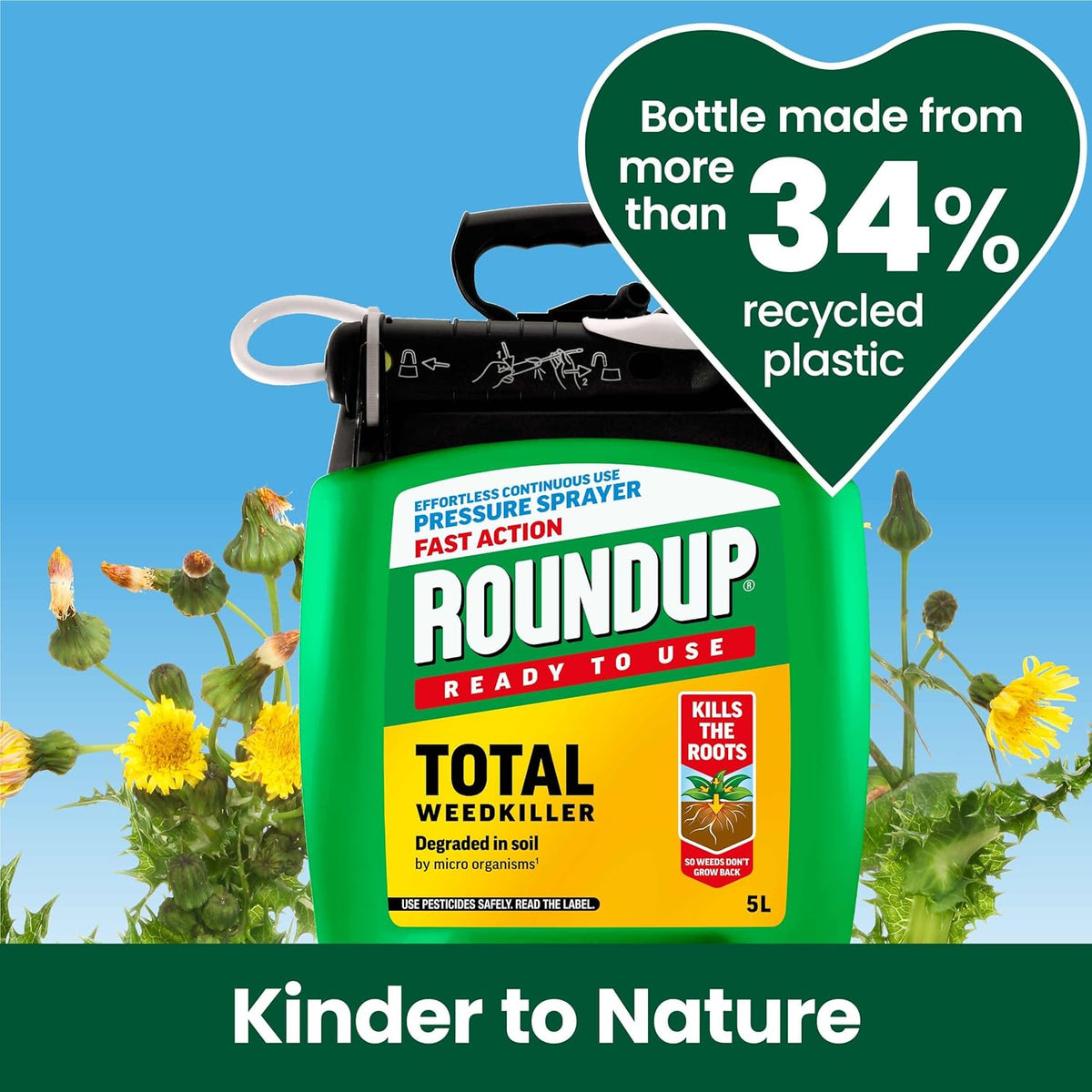 Roundup Weedkiller 5L Pump Spray Fast Action Formula