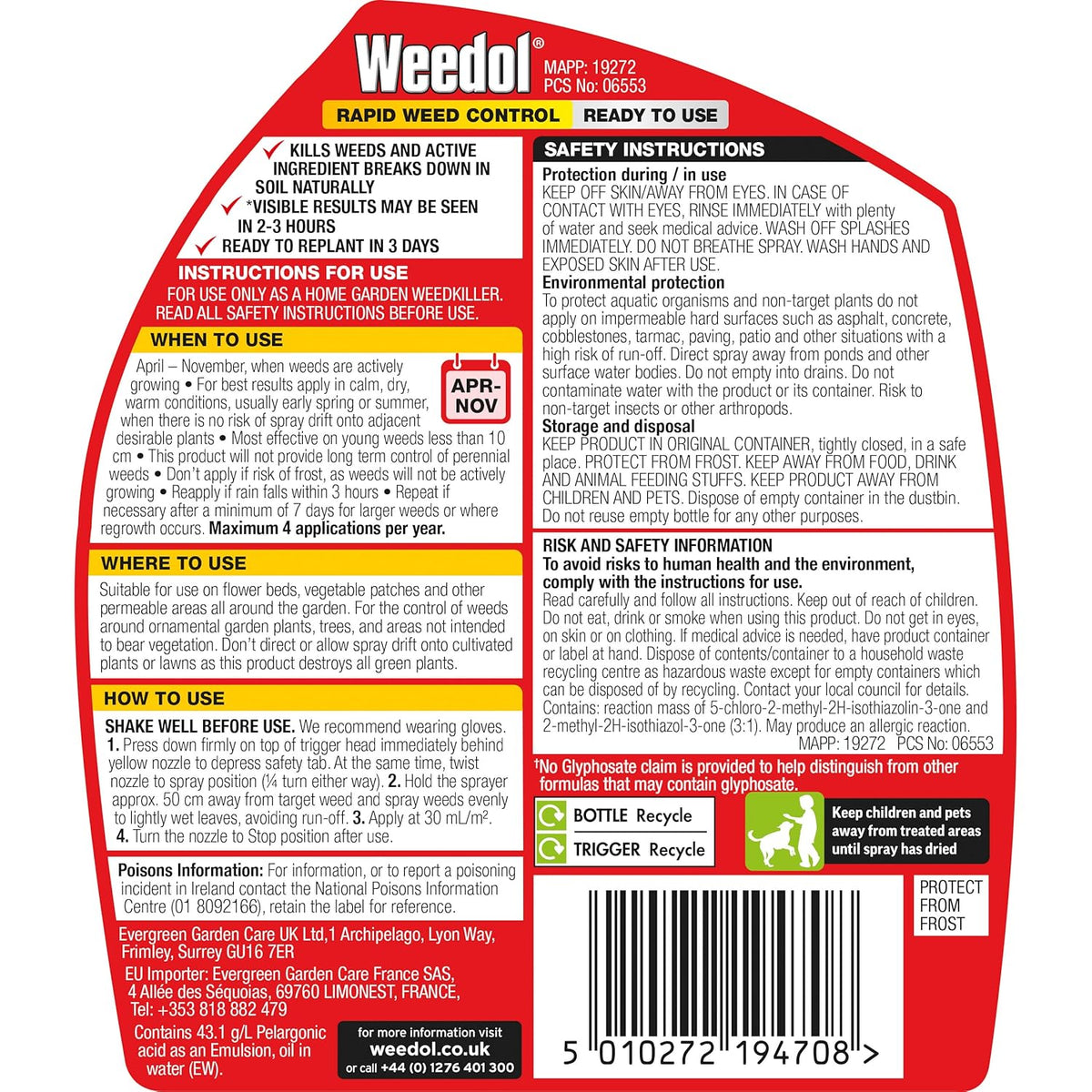 Buy Weedol Rapid Weedkiller 1L Ready-to-Use Spray