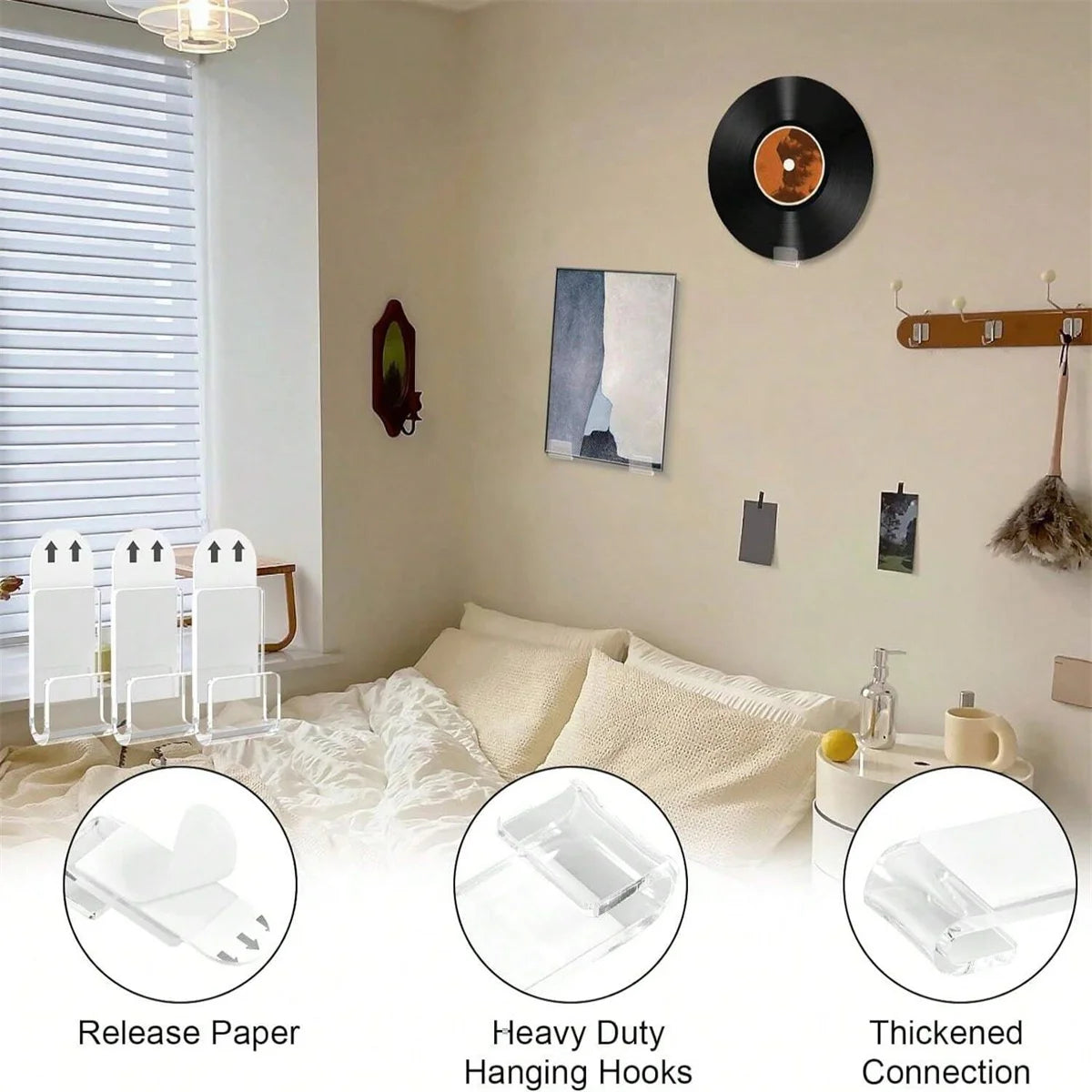 Acrylic Record Holder with Adhesive Backing in Multipacks