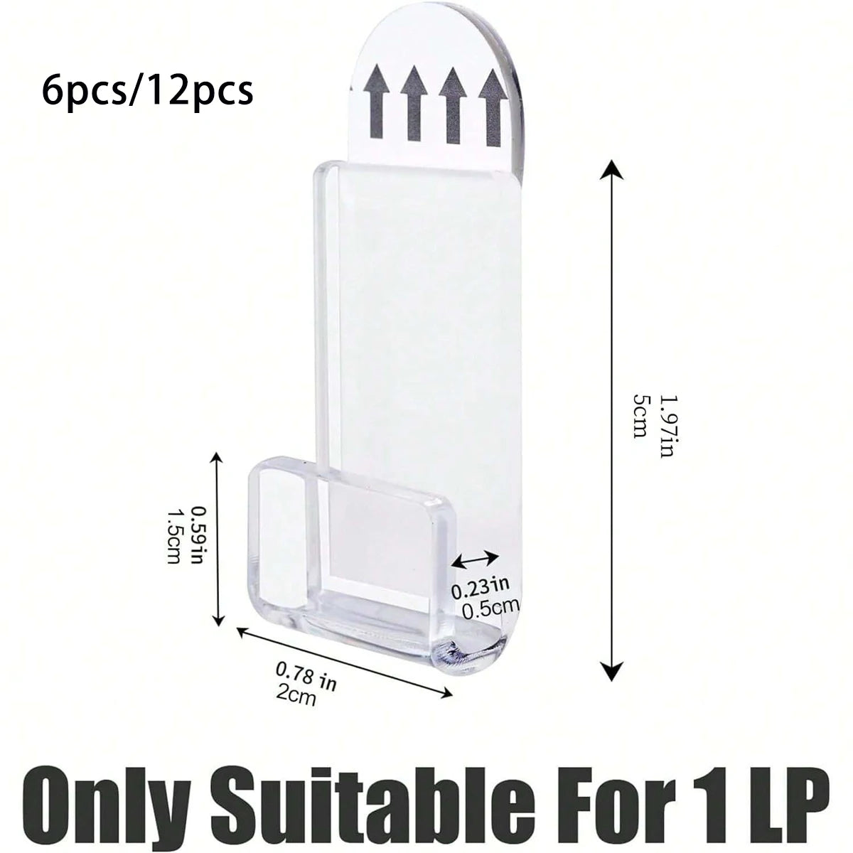 Acrylic Record Holder with Adhesive Backing in Multipacks