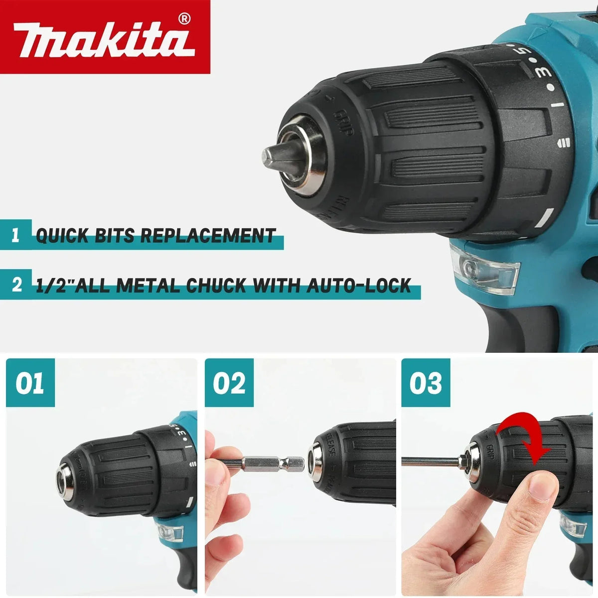 Makita DDF485 18V Cordless Drill Driver Brushless 40Nm
