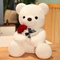 Cute Rose Bear Plush Toy, Valentine's Day Gift Hug Bear Plush Toy Female Birthday Gift Beige 25cm