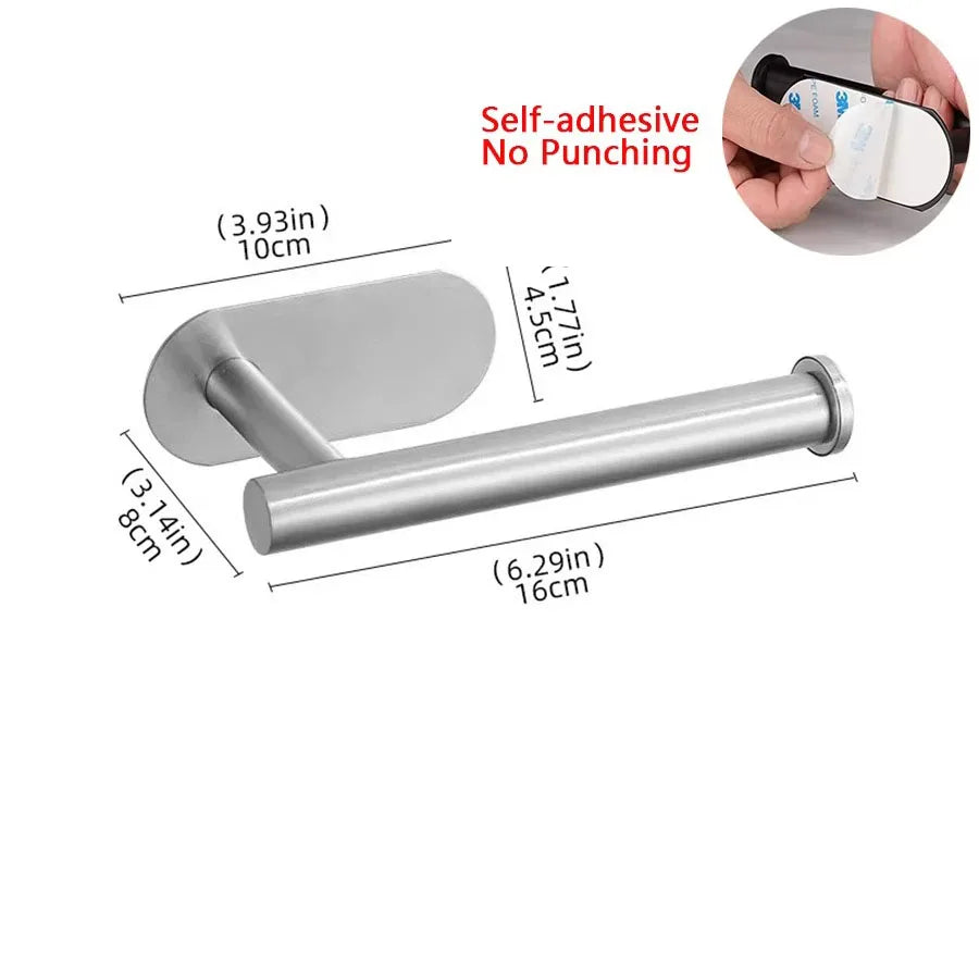 Aluminium Wall Mounted Toilet Roll Holder and Shelf Options Light Grey