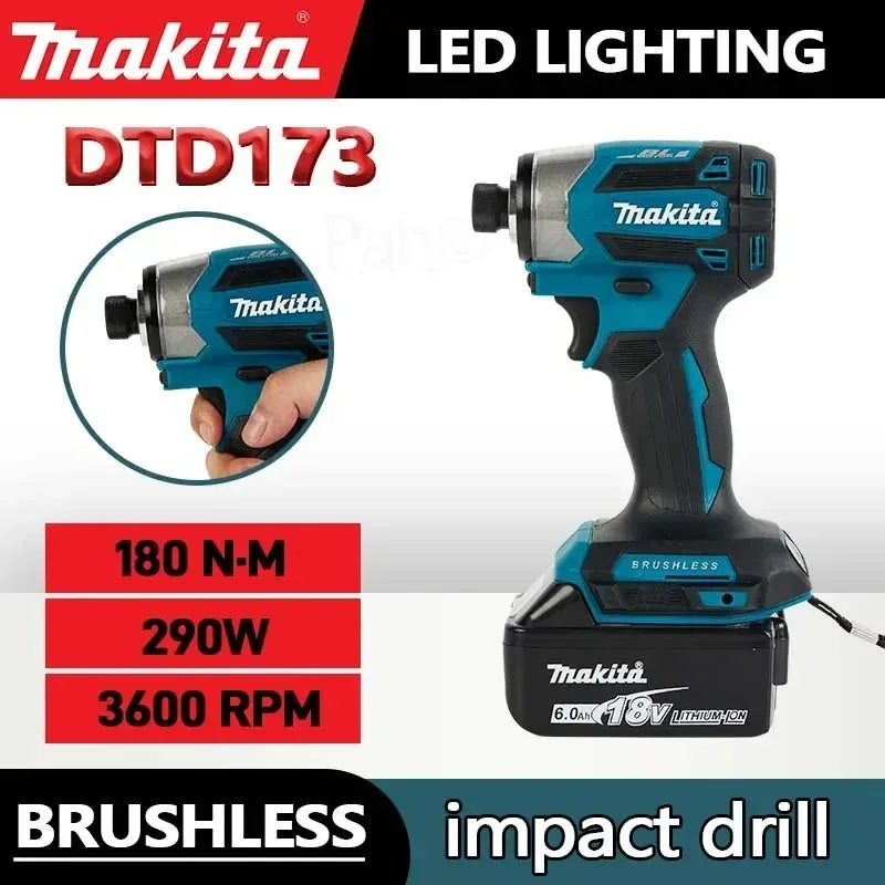 Makita DTD173 Brushless Cordless Impact Driver Drill 18V Battery Power Tool Only tool