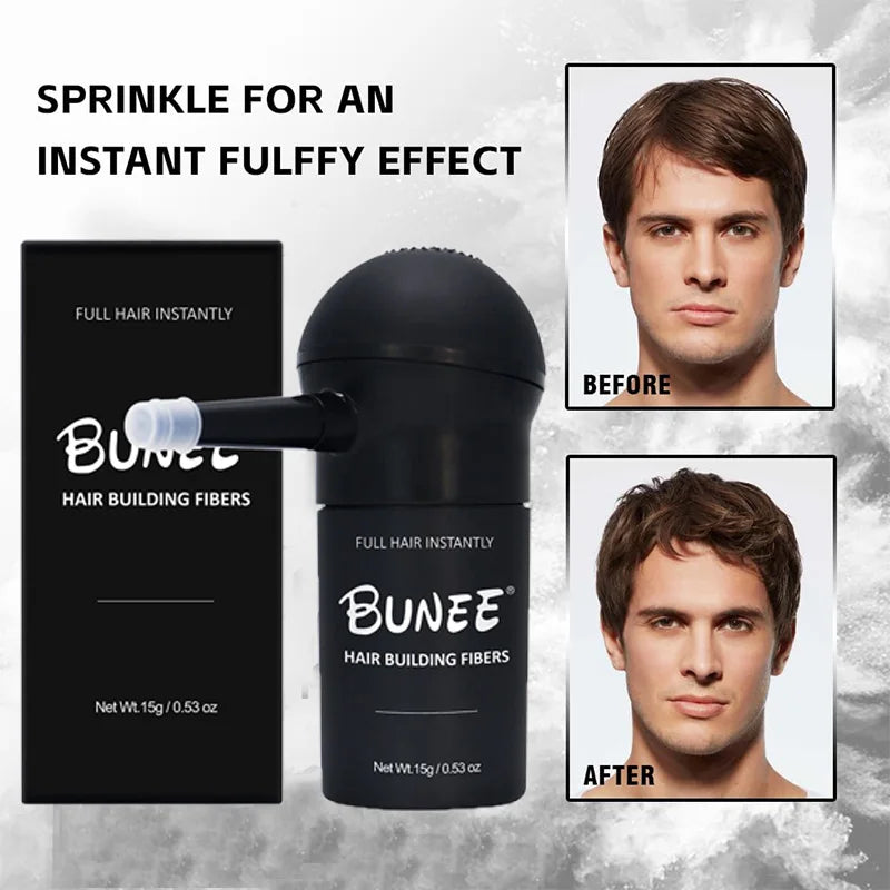 "BUNEE Hair Fiber Set 15g: Men's natural hair-dense fibers for balding areas, fills part lines, includes 15g fiber powder China Mainland