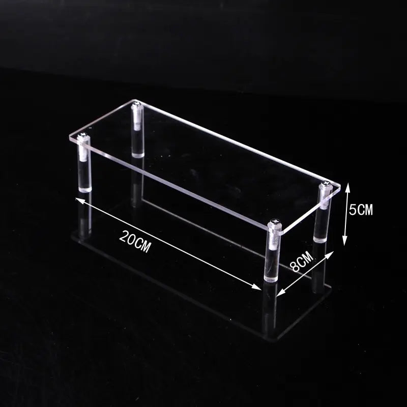 Tiered Display Stand for Figures with Clear or Wood Effect Shelves 1 tier 20x8cm
