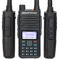 Baofeng DR‑1801 dual‑band DMR walkie‑talkie showing color LCD, rugged design, antenna attached