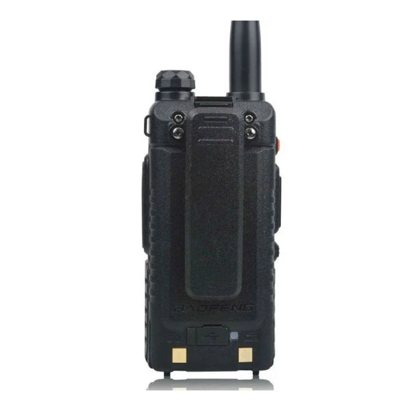 Black walkie talkie on a white background