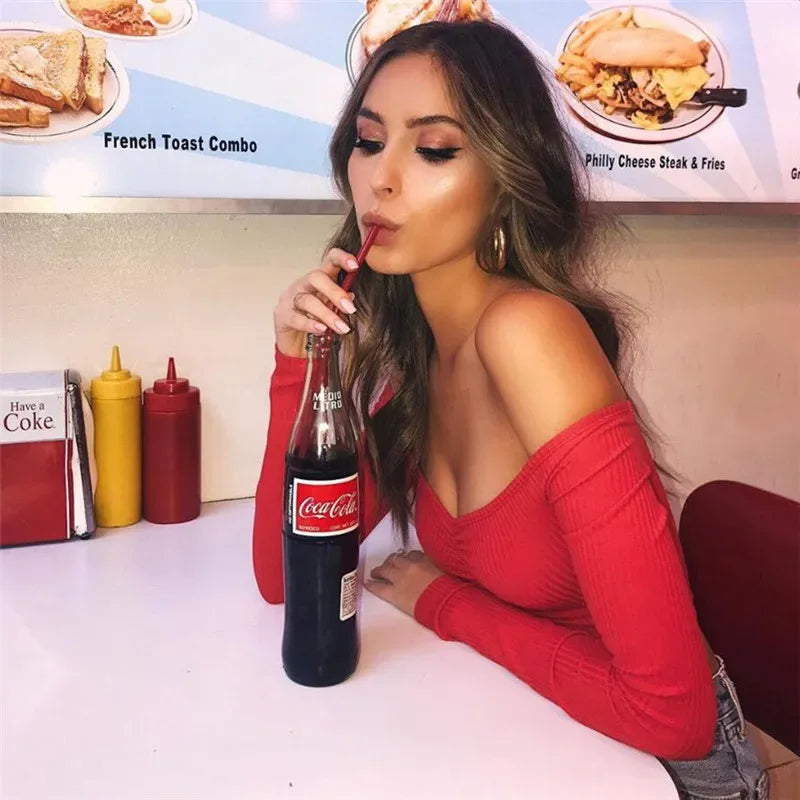 Off Shoulder Long Sleeve Top Women – Sexy Club Tee