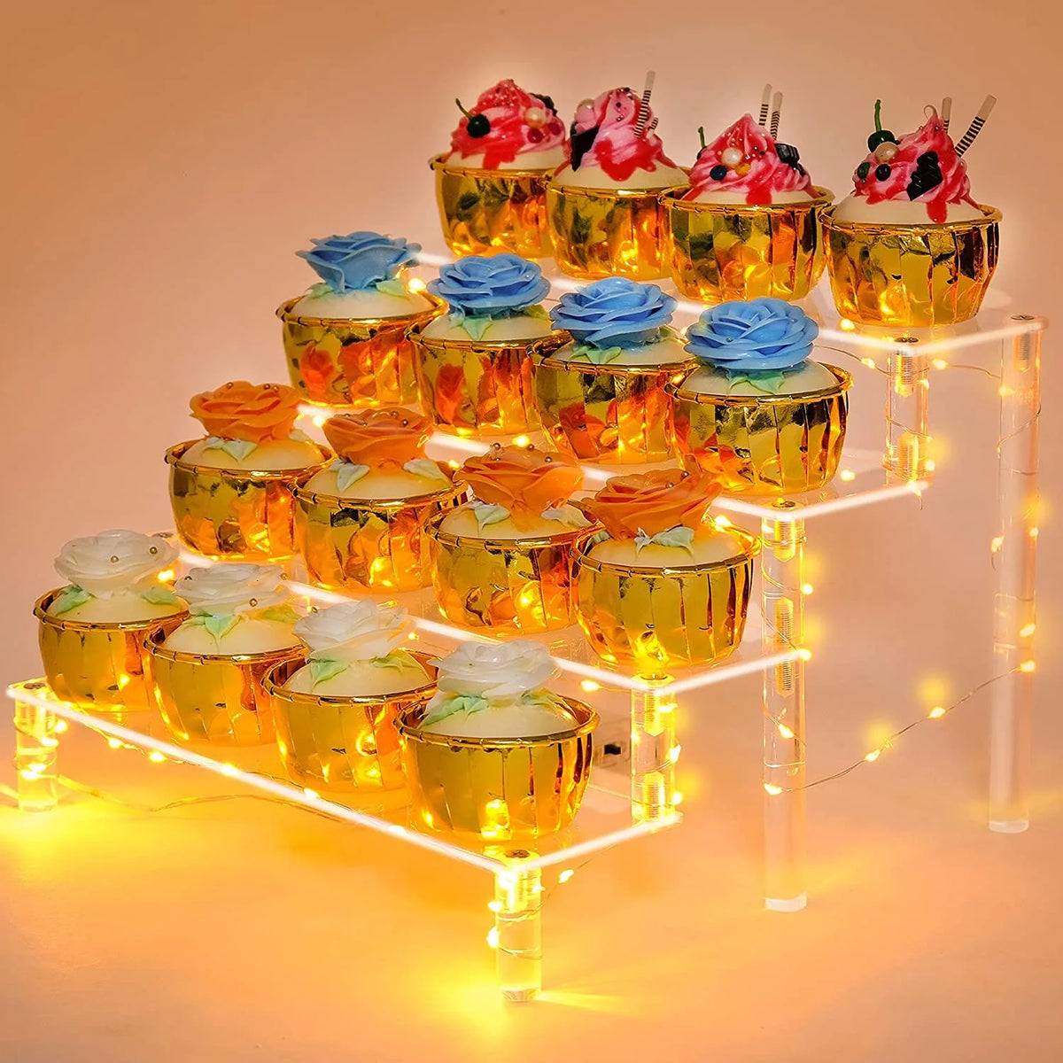 Display Riser Stand for Figures in Clear, Black or Wood Effect