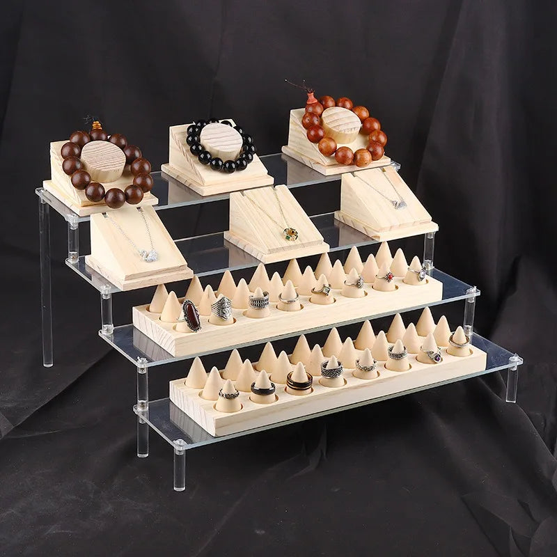 Display Riser Stand for Figures in Clear, Black or Wood Effect