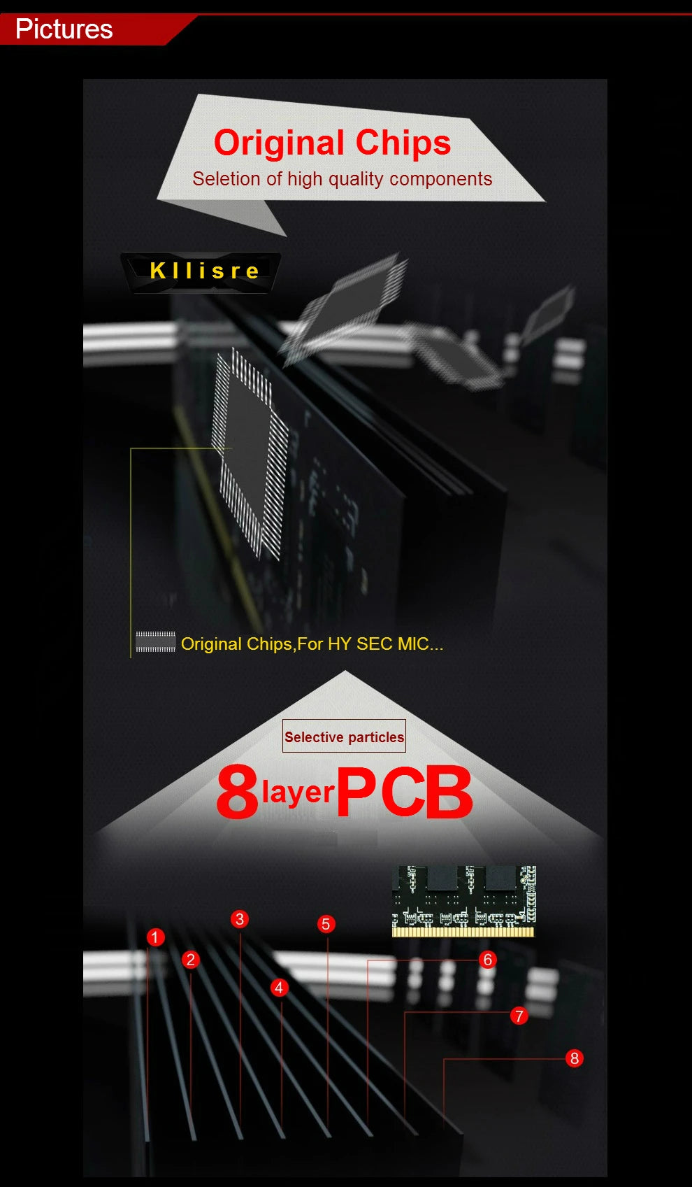 Kllisre Memória DDR3 DDR4 8GB 4GB 16GB Laptop Ram 1333 1600 2400 2666 3200 DDR3L 204pin Sodimm Notebook memory