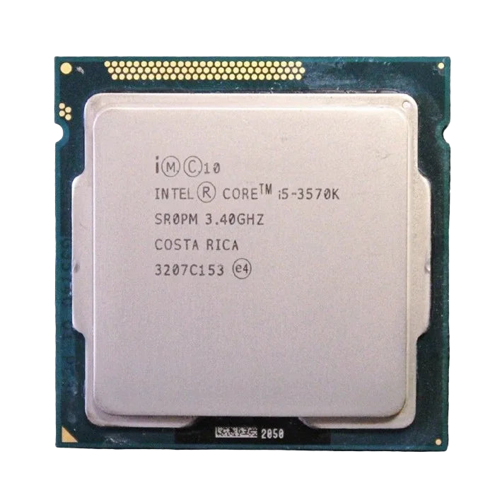 Intel Core i5-3570K CPU on a dark textured background