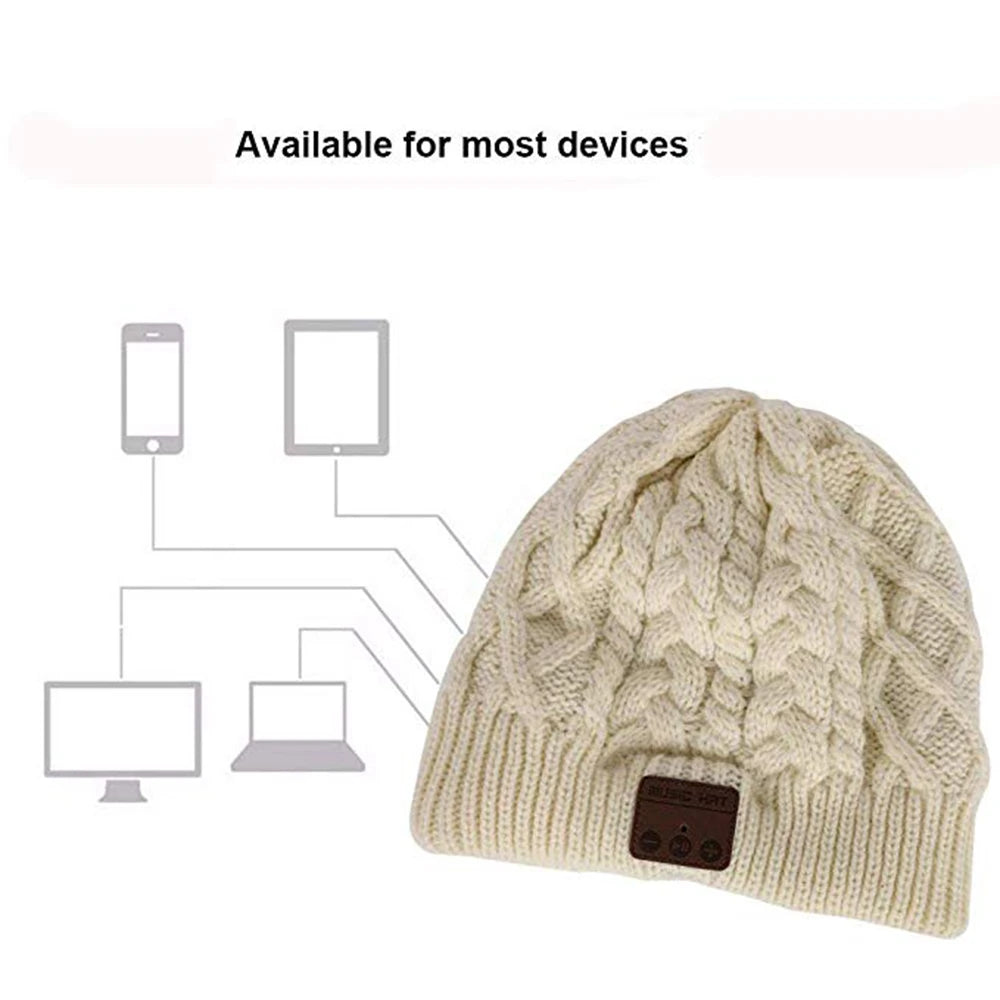 Hat with Built-in Wireless Headphones Headset Beanie Cap Winter Hat with Speaker Music Hat Gorro Thick Warm Bonnet Men's Women