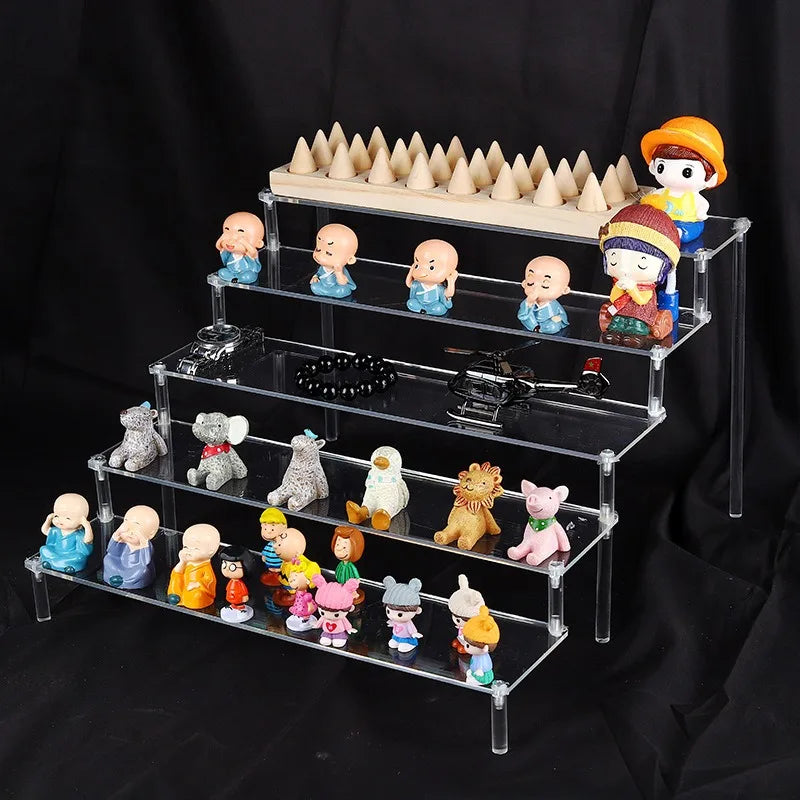 Display Riser Stand for Figures in Clear, Black or Wood Effect