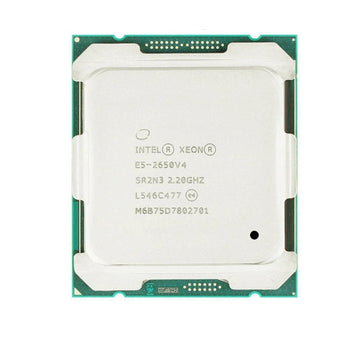 Intel Xeon E5 2650 V4 SR2N3 12-core 24-thread LGA2011-3 CPU processor with 2.2GHz base clock displayed on white background.