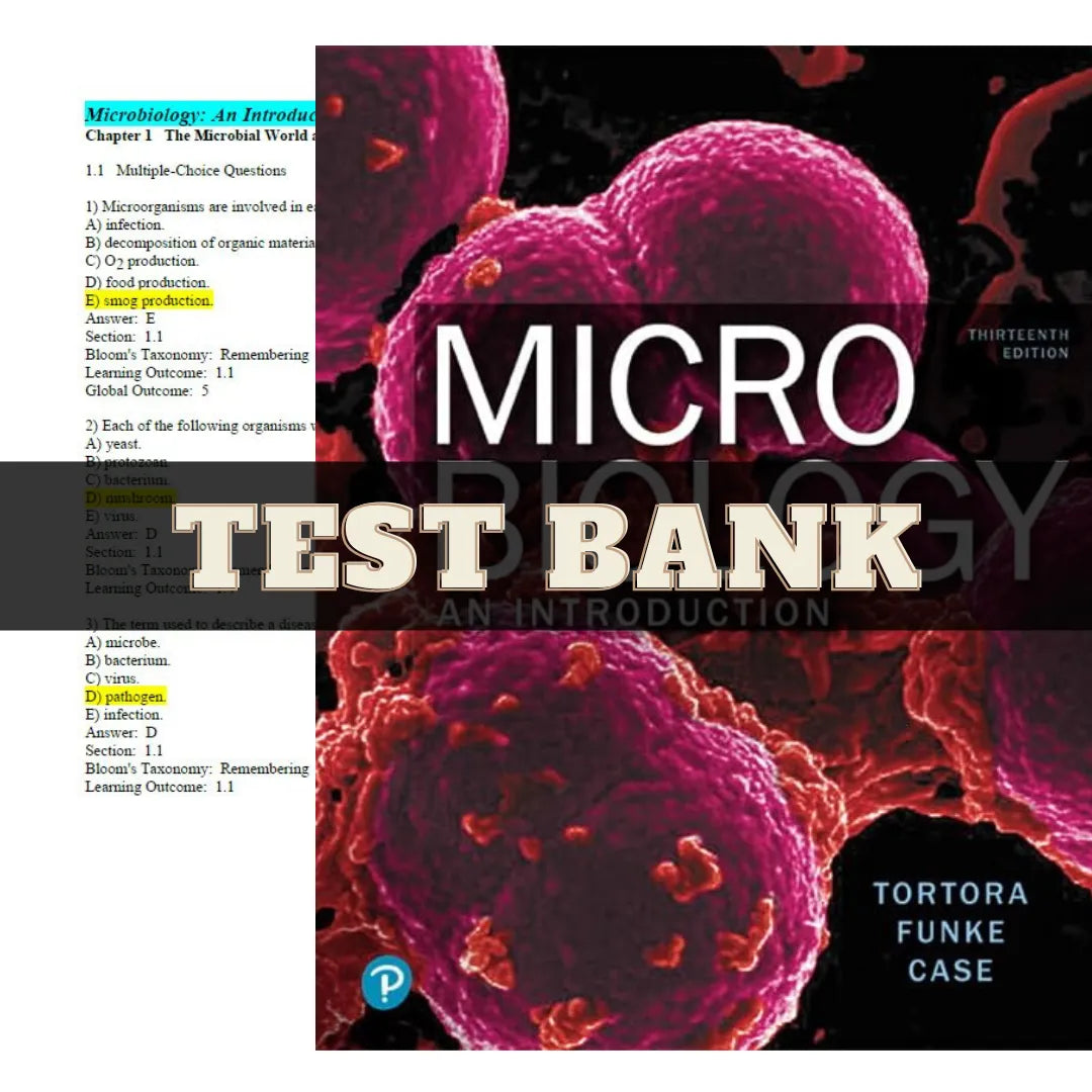 Microbiology: An Introduction 13th Edition by Tortora | Test Bank
