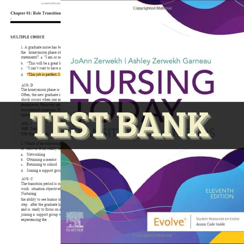 Nursing Today: Transition and Trends 11th Edition by Zerwekh | Test Bank