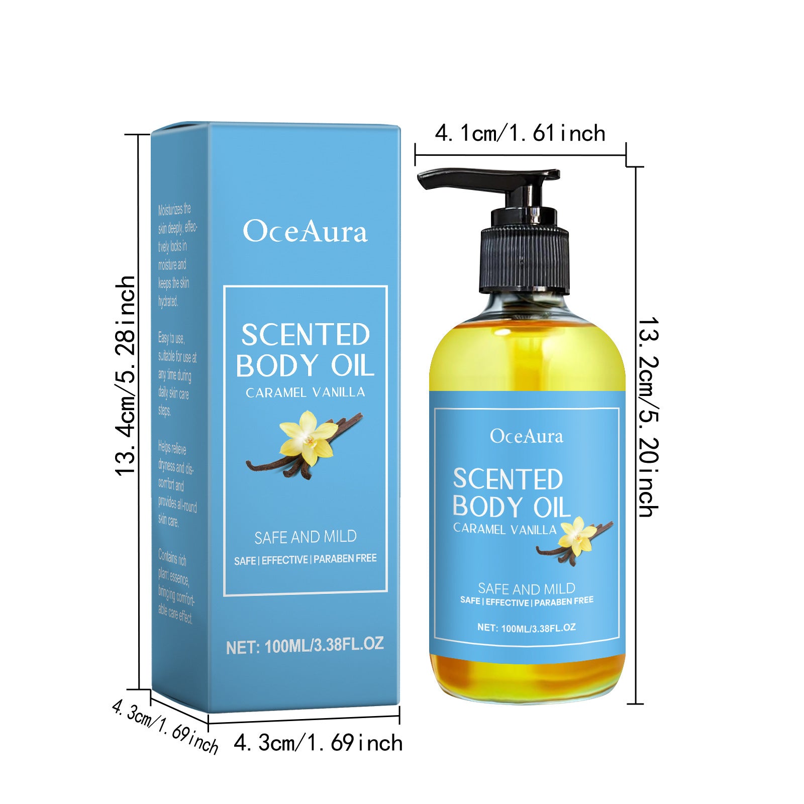 Vanilla Body Massage Oil for Deep Hydration & Stress Relief – Glowing, Smoothing, Muscle Relaxing Moisturizer (100ml)