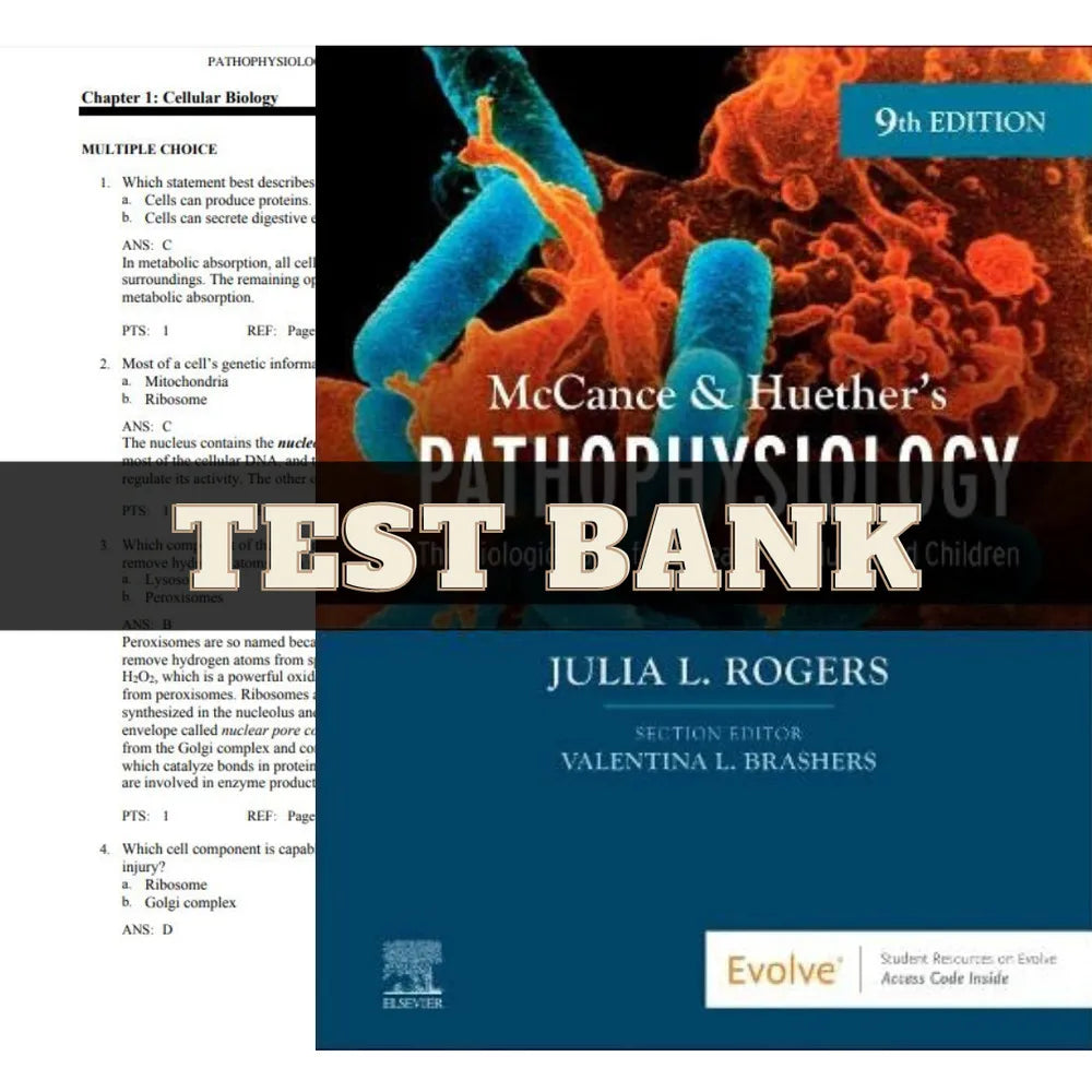 Pathophysiology: The Biologic Basis for Disease in Adults 9th Edition by McCance & Huether | Test Bank
