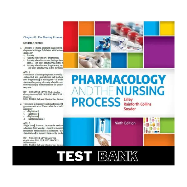 Pharmacology and the Nursing Process 9th Edition by Lilley | Test Bank