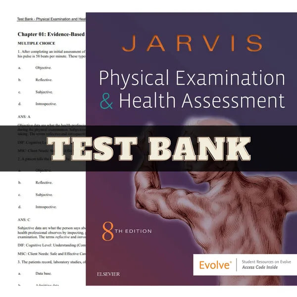 Physical Examination and Health Assessment 8th Edition by Jarvis | Test Bank