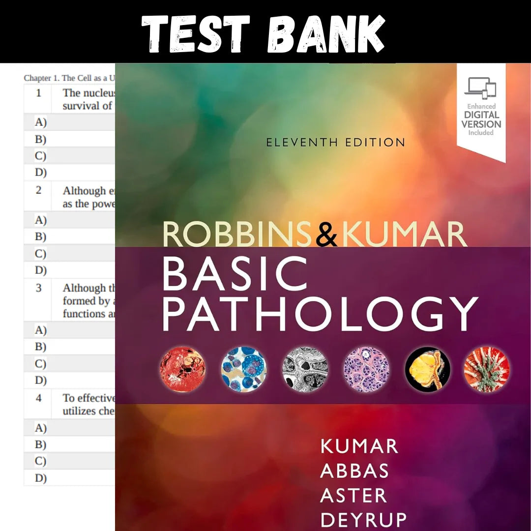 Robbins & Kumar Basic Pathology 11th Edition by Kumar | Test Bank