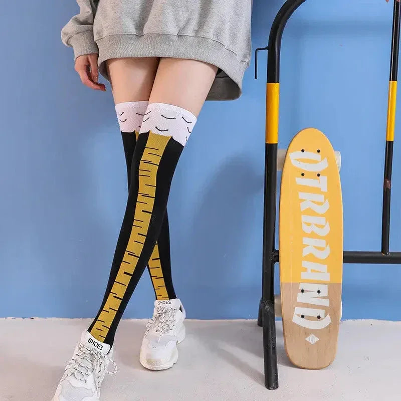 Funny Chicken Paw Stocking Over-knee 50/70CM Pressure Long Stocking for Women Personalized Realistic Chicken Feet Sports Socks # - Dicrodelights
