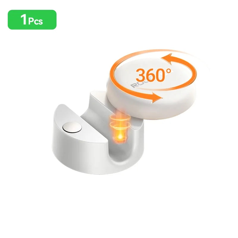 Rotating Magnetic Desk Cable Clips for Charging Lead Storage White 1Pc
